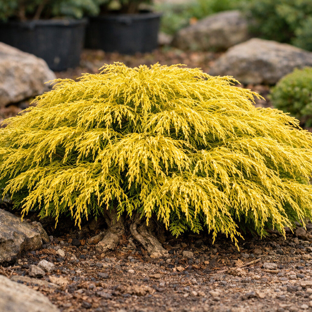 Aranysárga fonalas hamisciprus (Chamaecyparis pisifera 'Filifera Aurea Nana')